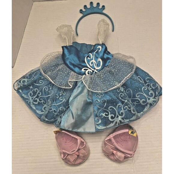Build A Bear Disney Princess Cinderella Retired Dress 2013 with Crown and Shoes - Picture 2 of 14